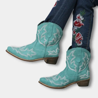 Botas vaqueras con bordado floral para mujer - Jody