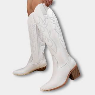 Botas vaqueras altas con bordado clásico para mujer - Jill