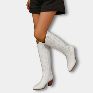 Botas vaqueras altas con bordado clásico para mujer - Jill