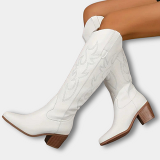 Botas vaqueras altas con bordado clásico para mujer - Jill