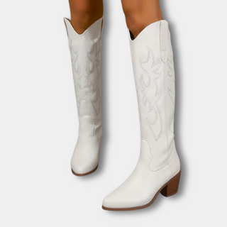Botas vaqueras altas con bordado clásico para mujer - Jill