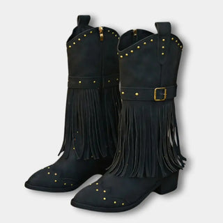 Botas vaqueras con flecos dorados – Keri