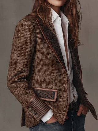 Margaux | Blazer Estructurado con Detalles Estampados para Mujer