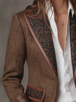 Margaux | Blazer Estructurado con Detalles Estampados para Mujer