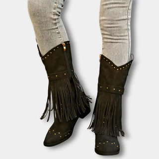 Botas vaqueras con flecos dorados – Keri