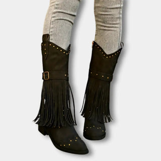 Botas vaqueras con flecos dorados – Keri