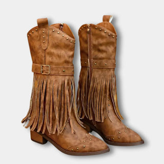 Botas vaqueras con flecos dorados – Keri