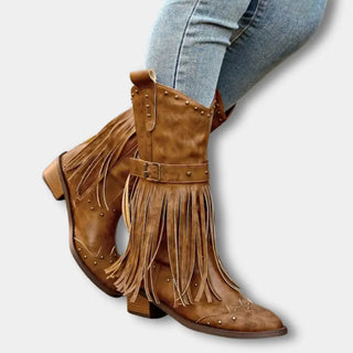 Botas vaqueras con flecos dorados – Keri