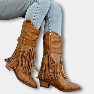 Botas vaqueras con flecos dorados – Keri