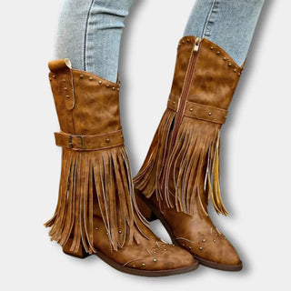 Botas vaqueras con flecos dorados – Keri