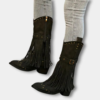 Botas vaqueras con flecos dorados – Keri