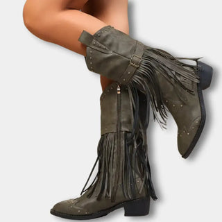 Botas vaqueras con flecos dorados – Keri