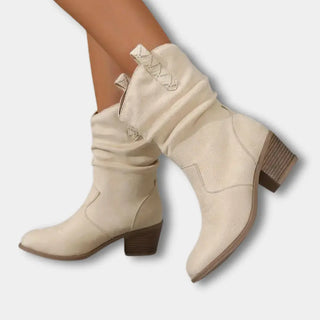 Botas vaqueras con caña fruncida para mujer - Nola