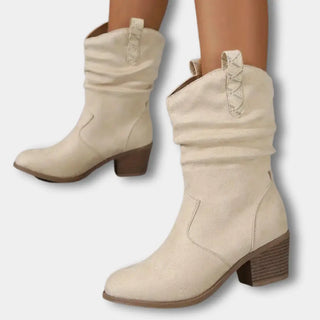 Botas vaqueras con caña fruncida para mujer - Nola