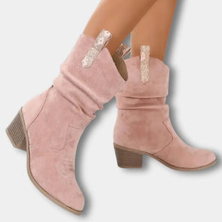 Botas vaqueras con caña fruncida para mujer - Nola