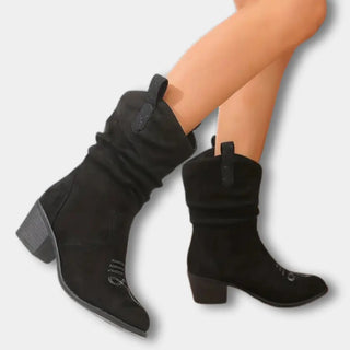 Botas vaqueras con caña fruncida para mujer - Nola