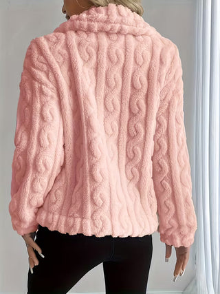 Calvera | Chaqueta Teddy Texturizada de Mujer con Botones Frontales