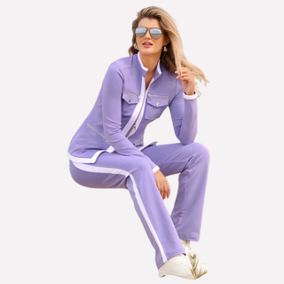 Lorvane | Conjunto de Mujer con Chaqueta con Cremallera y Pantalón