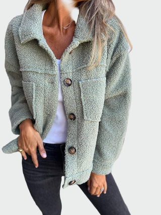 Dolly | Chaqueta Texturizada de Mujer con Botones y Bolsillos en el Pecho