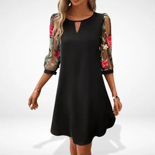 Vestido veraniego con mangas florales bordadas para Mujer - Sonia