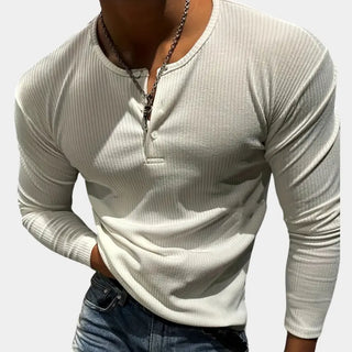 Camiseta Henley acanalada de manga larga para Hombre – Stuart