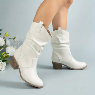 Annalise | Botas Vaqueras de Media Caña con Tacón Ancho para Mujer