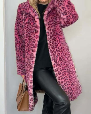 Mirelisse | Abrigo Largo con Estampado de Leopardo para Mujer