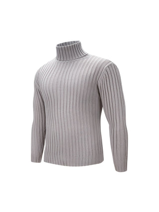 Brenvane | Suéter de Cuello Alto de Punto Canalé para Hombre