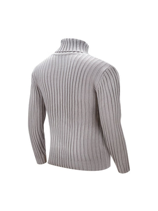 Brenvane | Suéter de Cuello Alto de Punto Canalé para Hombre