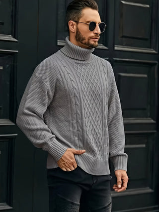 Harrold | Suéter de Punto Trenzado con Cuello Alto para Hombre