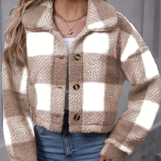 Sophia | Chaqueta de Cuadros Corta con Botones para Mujer