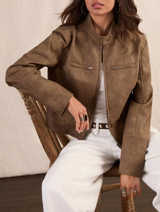 Mirabel | Chaqueta Corta con Efecto Cuero para Mujer