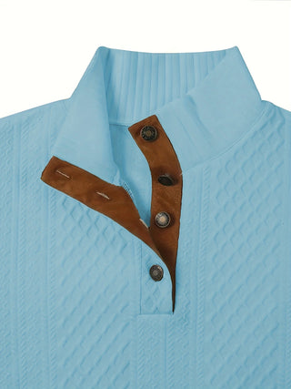 Donald | Suéter Henley de Hombre Texturizado con Cuello Alto y Botones