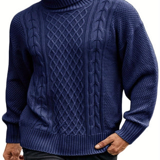 Harrold | Suéter de Punto Trenzado con Cuello Alto para Hombre