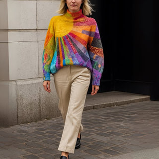 Jersey De Cuello Alto Vibrante Para Mujer | Chloé