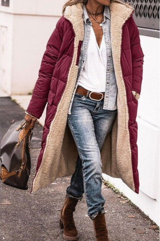 Solvarra | Abrigo Largo Reversible con Capucha para Mujer
