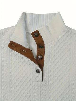 Donald | Suéter Henley de Hombre Texturizado con Cuello Alto y Botones