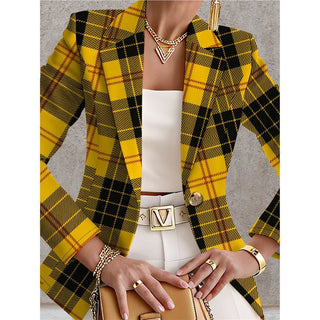Bernadette | Blazer Estampado a Cuadros para Mujer