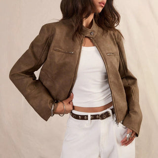 Mirabel | Chaqueta Corta con Efecto Cuero para Mujer