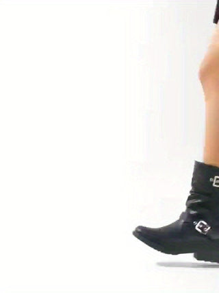 Lorvella | Botas de Caña Arrugada para Mujer con Tacón Grueso
