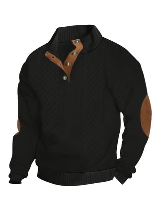Donald | Suéter Henley de Hombre Texturizado con Cuello Alto y Botones