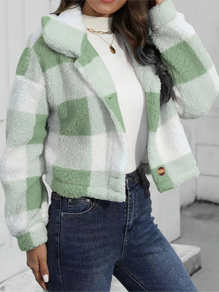 Sophia | Chaqueta de Cuadros Corta con Botones para Mujer