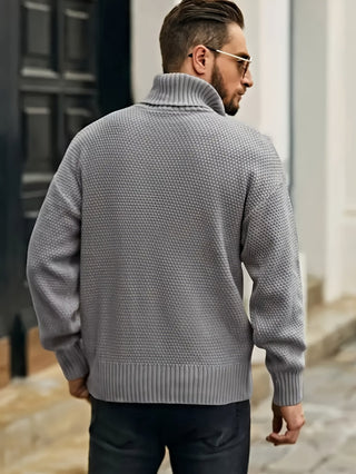Harrold | Suéter de Punto Trenzado con Cuello Alto para Hombre