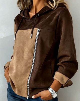 Serane | Sudadera con Capucha y Cremallera con Cordón y Bloques De Color para Mujer