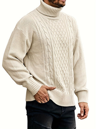 Harrold | Suéter de Punto Trenzado con Cuello Alto para Hombre