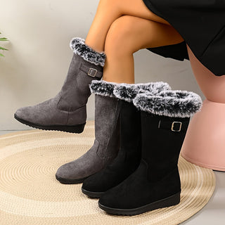 Valnera | Botas de Invierno para Mujer con Forro de Piel y Hebilla