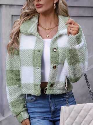 Sophia | Chaqueta de Cuadros Corta con Botones para Mujer