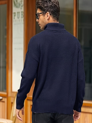 Harrold | Suéter de Punto Trenzado con Cuello Alto para Hombre