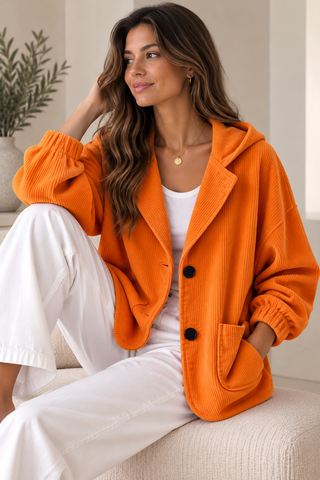 Odette | Chaqueta Oversize de Mujer con Capucha y Botones