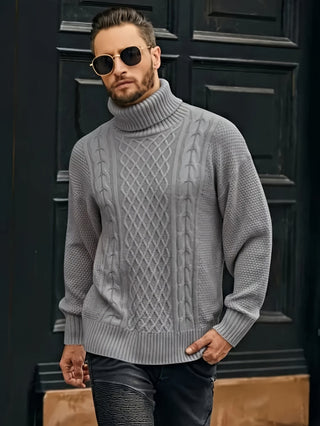 Harrold | Suéter de Punto Trenzado con Cuello Alto para Hombre